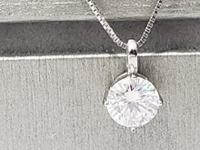 Load image into Gallery viewer, MariaKinz Signature 18K White Gold Plated 2ct Moissanite Necklace Earrings Set MariaKinz