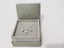 Load image into Gallery viewer, MariaKinz Signature 18K White Gold Plated 2ct Moissanite Necklace Earrings Set MariaKinz