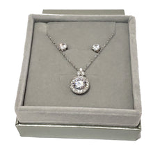 Load image into Gallery viewer, MariaKinz Signature CZ Diamond Necklace and Earring set MariaKinz