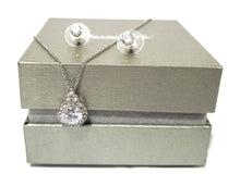 Load image into Gallery viewer, MariaKinz Signature CZ Diamond Necklace and Earring set MariaKinz