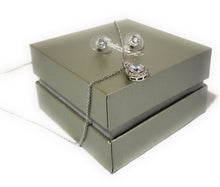 Load image into Gallery viewer, MariaKinz Signature CZ Diamond Necklace and Earring set MariaKinz