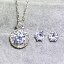 Load image into Gallery viewer, MariaKinz Signature CZ Diamond Necklace and Earring set MariaKinz