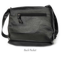 Load image into Gallery viewer, MariaKinz Soft Leather 4 Zipper Pockets Crossbody Purse and Handbag MariaKinz