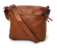 Load image into Gallery viewer, MariaKinz Soft Leather 4 Zipper Pockets Crossbody Purse and Handbag MariaKinz