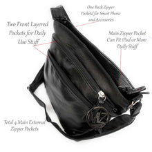 Load image into Gallery viewer, MariaKinz Soft Leather 4 Zipper Pockets Crossbody Purse and Handbag MariaKinz