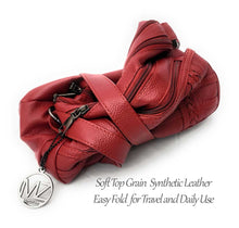 Load image into Gallery viewer, MariaKinz Soft Leather 5 Zipper Pockets Shoulder Purse and Handbag MariaKinz