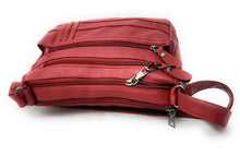 Load image into Gallery viewer, MariaKinz Soft Leather 5 Zipper Pockets Shoulder Purse and Handbag MariaKinz