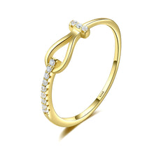 Load image into Gallery viewer, MariaKinz Stackable Anchor Knot Ring14K Gold Plated Stamped 925 Sterling Silver MariaKinz