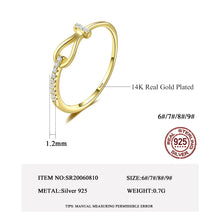 Load image into Gallery viewer, MariaKinz Stackable Anchor Knot Ring14K Gold Plated Stamped 925 Sterling Silver MariaKinz