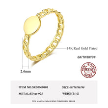 Load image into Gallery viewer, MariaKinz Stackable Base Ring14K Gold Plated Stamped 925 Sterling Silver MariaKinz