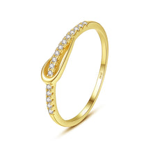Load image into Gallery viewer, MariaKinz Stackable Love Knot Ring14K Gold Plated Stamped 925 Sterling Silver MariaKinz