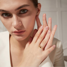 Load image into Gallery viewer, MariaKinz Stackable Love Knot Ring14K Gold Plated Stamped 925 Sterling Silver MariaKinz