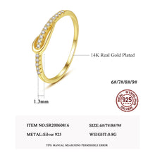 Load image into Gallery viewer, MariaKinz Stackable Love Knot Ring14K Gold Plated Stamped 925 Sterling Silver MariaKinz