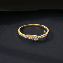 Load image into Gallery viewer, MariaKinz Stackable Love Knot Ring14K Gold Plated Stamped 925 Sterling Silver MariaKinz