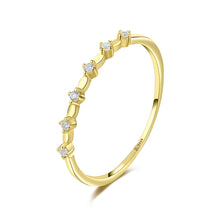 Load image into Gallery viewer, MariaKinz Stackable Promise Ring14K Gold Plated Stamped 925 Sterling Silver MariaKinz