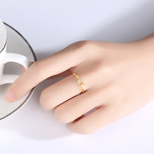 Load image into Gallery viewer, MariaKinz Stackable Ring14K Gold Plated Stamped 925 Sterling Silver MariaKinz