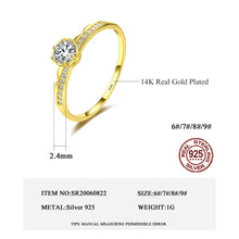 Load image into Gallery viewer, MariaKinz Stackable Solitaire Ring14K Gold Plated Stamped 925 Sterling Silver MariaKinz