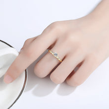 Load image into Gallery viewer, MariaKinz Stackable Solitaire Ring14K Gold Plated Stamped 925 Sterling Silver MariaKinz