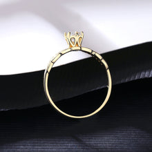 Load image into Gallery viewer, MariaKinz Stackable Solitaire Ring14K Gold Plated Stamped 925 Sterling Silver MariaKinz