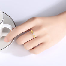 Load image into Gallery viewer, MariaKinz Stackable Soul Connect Ring14K Gold Plated Stamped 925 Sterling Silver MariaKinz