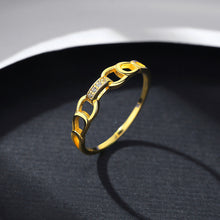 Load image into Gallery viewer, MariaKinz Stackable Soul Connect Ring14K Gold Plated Stamped 925 Sterling Silver MariaKinz
