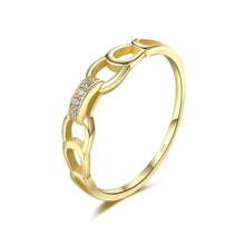 Load image into Gallery viewer, MariaKinz Stackable Soul Connect Ring14K Gold Plated Stamped 925 Sterling Silver MariaKinz