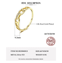 Load image into Gallery viewer, MariaKinz Stackable Soul Connect Ring14K Gold Plated Stamped 925 Sterling Silver MariaKinz