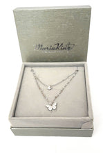Load image into Gallery viewer, MariaKinz Sterling Silver Choker Butterfly Layered Necklace for Women MariaKinz