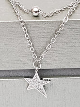 Load image into Gallery viewer, MariaKinz Sterling Silver Choker Star Layered Necklace MariaKinz
