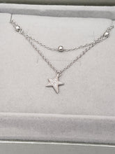 Load image into Gallery viewer, MariaKinz Sterling Silver Choker Star Layered Necklace MariaKinz