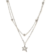 Load image into Gallery viewer, MariaKinz Sterling Silver Choker Star Layered Necklace MariaKinz