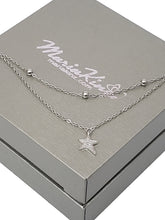 Load image into Gallery viewer, MariaKinz Sterling Silver Choker Star Layered Necklace MariaKinz