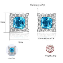 Load image into Gallery viewer, MariaKinz Sterling Silver Princes Swiss Blue Topaz Earrings MariaKinz
