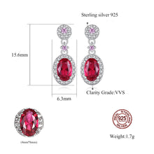 Load image into Gallery viewer, MariaKinz Sterling Silver Ruby Drop Earrings for Women MariaKinz
