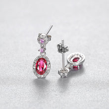 Load image into Gallery viewer, MariaKinz Sterling Silver Ruby Drop Earrings for Women MariaKinz