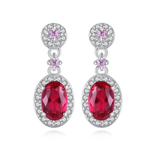 Load image into Gallery viewer, MariaKinz Sterling Silver Ruby Drop Earrings for Women MariaKinz