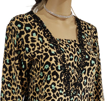 Load image into Gallery viewer, MariaKinz Stone Washed Linen Tunics Leopard Print for Women MariaKinz