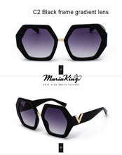 Load image into Gallery viewer, MariaKinz Sunglasses: Versa Black and Gray Gradient Lens Oversized Sunglasses MariaKinz