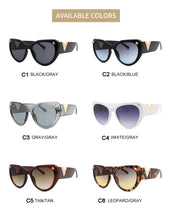 Load image into Gallery viewer, MariaKinz Sunglasses: Versa Cat Eye Oversized Sunglasses Black/Blue Gradient MariaKinz