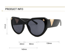 Load image into Gallery viewer, MariaKinz Sunglasses: Versa Cat Eye Oversized Sunglasses Black/Blue Gradient MariaKinz