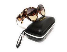 Load image into Gallery viewer, MariaKinz Sunglasses: Versa Cat Eye Oversized Sunglasses Leopard/Brown Gradient MariaKinz