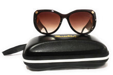 Load image into Gallery viewer, MariaKinz Sunglasses: Versa Cat Eye Oversized Sunglasses Tea-Brown MariaKinz