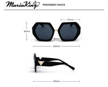 Load image into Gallery viewer, MariaKinz Sunglasses: Versa Hexagonal Oversized Transparent Frame Brown Lens MariaKinz