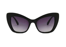 Load image into Gallery viewer, MariaKinz Sunglasses: Versa Jewel Black Frame Gray Gradient Lens, Oversized Cat Eye MariaKinz