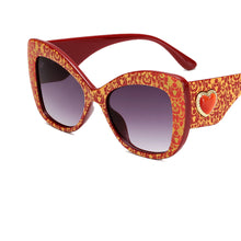 Load image into Gallery viewer, MariaKinz Sunglasses: Versa Jewel Red Royal Frame Gray Gradient Lens, Oversized Cat Eye MariaKinz
