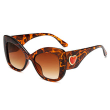 Load image into Gallery viewer, MariaKinz Sunglasses: Versa Jewel Volcanic Frame Brown Gradient Lens, Oversized Cat Eye MariaKinz