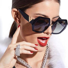 Load image into Gallery viewer, MariaKinz Sunglasses: Versa Noir Oversized Hexagonal Sunglasses MariaKinz