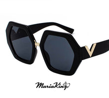 Load image into Gallery viewer, MariaKinz Sunglasses: Versa Noir Oversized Hexagonal Sunglasses MariaKinz