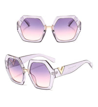 Load image into Gallery viewer, MariaKinz Sunglasses: Versa Purple Transparent Frame Brown Purple Gradient Lens MariaKinz
