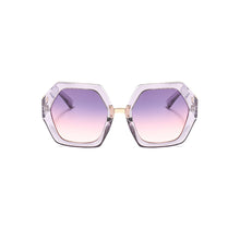 Load image into Gallery viewer, MariaKinz Sunglasses: Versa Purple Transparent Frame Brown Purple Gradient Lens MariaKinz